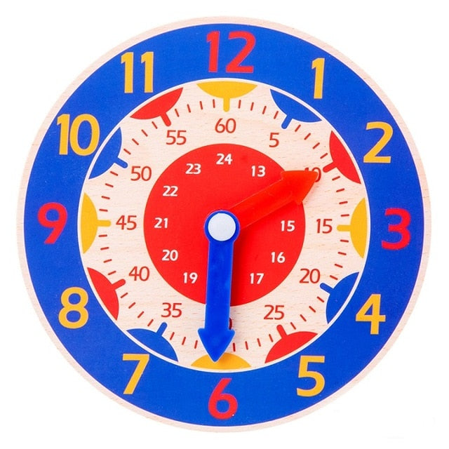 Kids Montessori Wooden Clock Toy