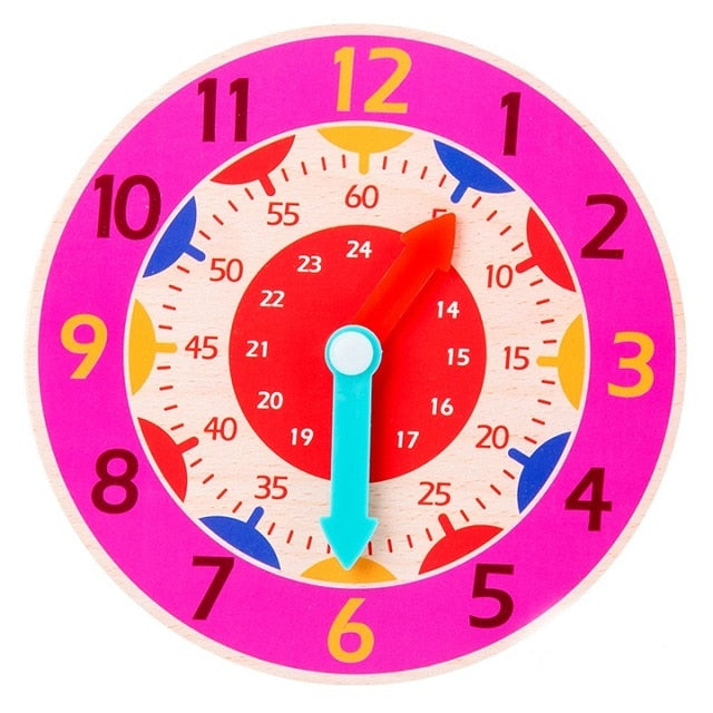 Kids Montessori Wooden Clock Toy