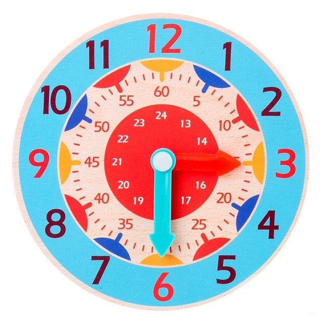 Kids Montessori Wooden Clock Toy